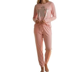 Juicy couture Set Long Sleeve Soft High Waisted Bottoms pink baby